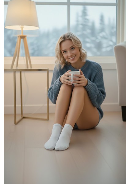 Kadın Bambu Patik Çorap 785 Beyaz 6'lı Paket indirimleri