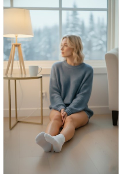 Kadın Bambu Patik Çorap 785 Beyaz 6'lı Paket