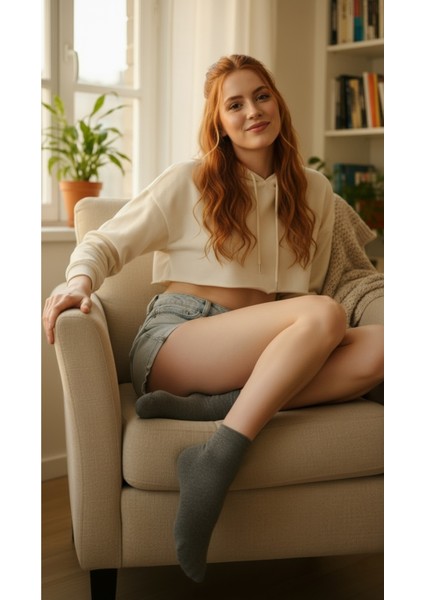 Kadın Bambu Patik Çorap 785 Füme 6'lı Paket fırsatları