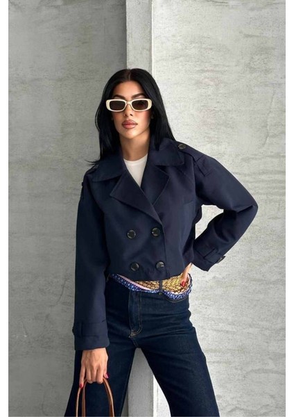 Trençkot Crop Premıum Kalite Astarlı modelleri