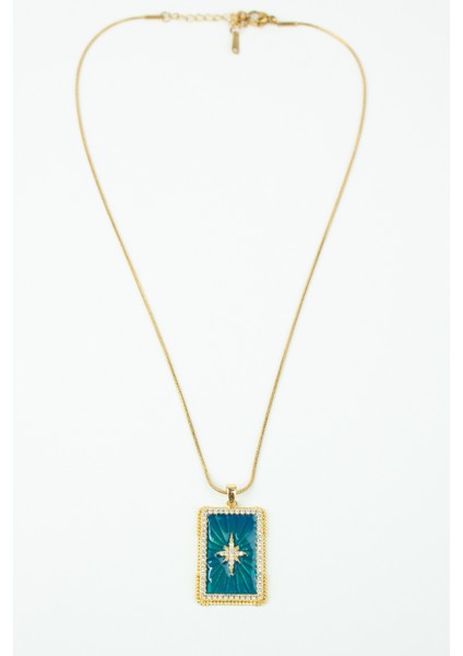 Kutup Yıldızı Figür Mine Detaylı Gold Renk Çelik Kolye fırsatları