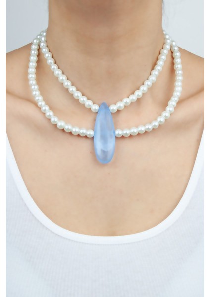 Çift Sıralı Cam Inci Kolye