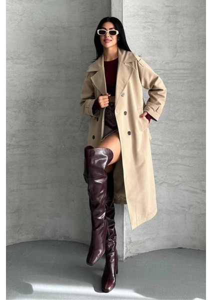 Trençkot Uzun Boy Kuşaklı ve Astarlı Premıum Kalite fırsatları