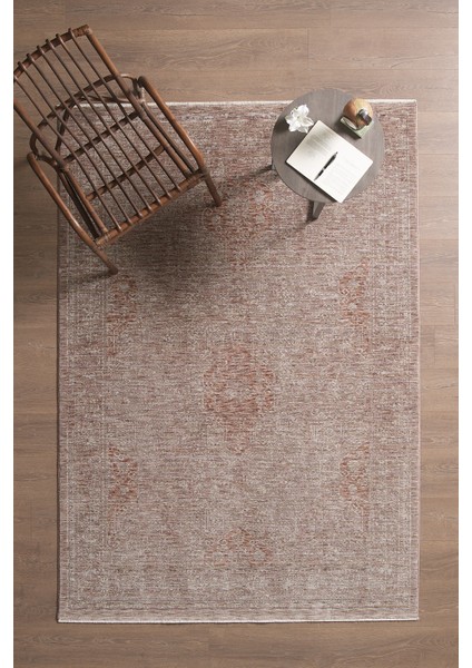 Olivia Premium Bambu Polyester Oturma Odası Salon Yatak Odası Halısı Eskitme Vintage Halı