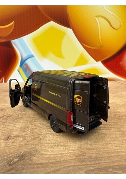 Mercedes Sprinter Kargo Arabası Ups Metal Açılabilir Kapılı Çekbırak Diecast Model Araba 12 cm fırsatları