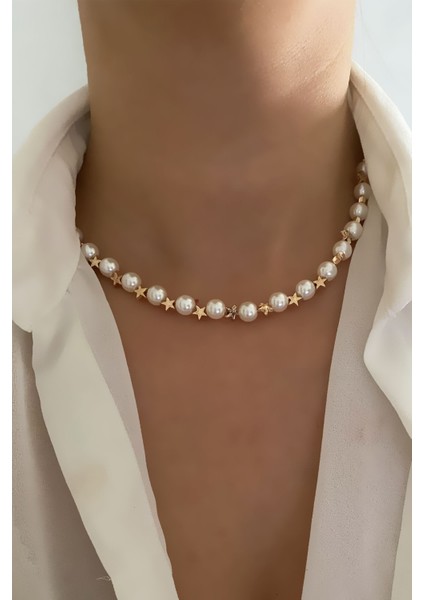 Yıldız Detay Inci Kolye