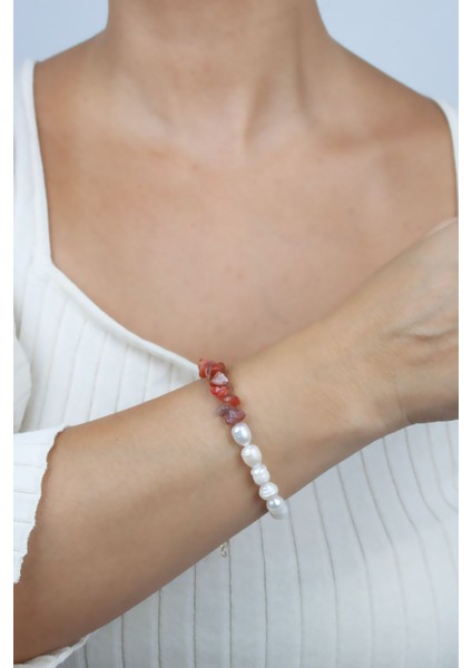 Akik Doğaltaş ve Gerçek Inci Bileklik