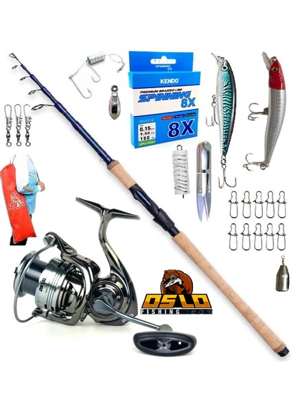 Next 4000 270CM 7-28GR Dam Steelhead Rapala Maket Balık Tele Spin Olta Takımı Seti