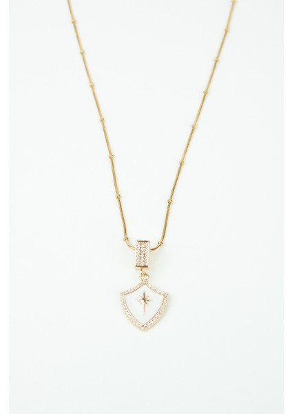 Zirkon Taşlı Kutup Yıldızı Uçlu Çelik Kolye fırsatları