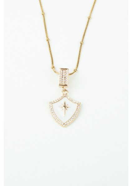 Zirkon Taşlı Kutup Yıldızı Uçlu Çelik Kolye indirimleri