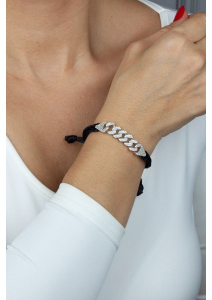 Zirkon Taşlı Asansör Bileklik