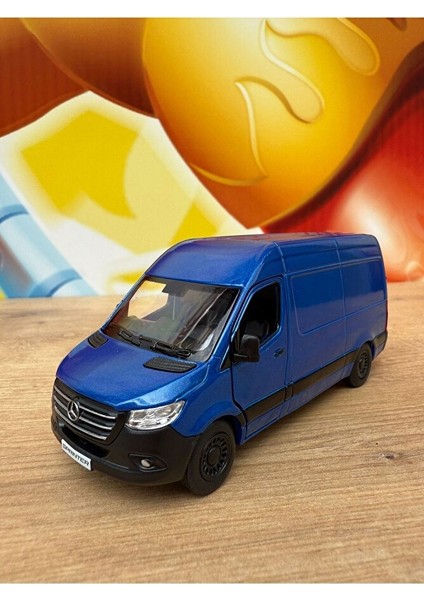 Mercedes Sprinter Çek Bırak Diecast Model Araba Mercedes-Benz Sprinter Lacivert Kapalı Kasa Araba