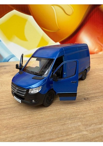 Mercedes Sprinter Çek Bırak Diecast Model Araba Mercedes-Benz Sprinter Lacivert Kapalı Kasa Araba fırsatları