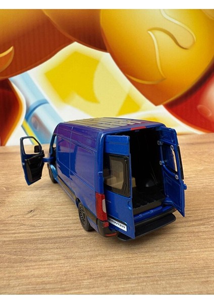 Mercedes Sprinter Çek Bırak Diecast Model Araba Mercedes-Benz Sprinter Lacivert Kapalı Kasa Araba indirimleri