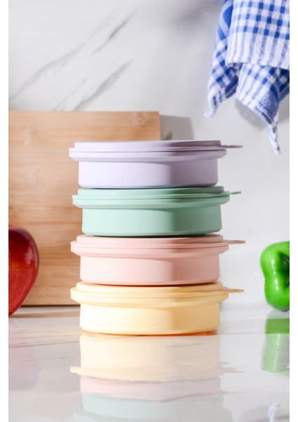 Mori Hava Sızdırmaz Yuvarlak Katlanabilir Silikon Saklama Kabı 400 ml | Yeşil fırsatları