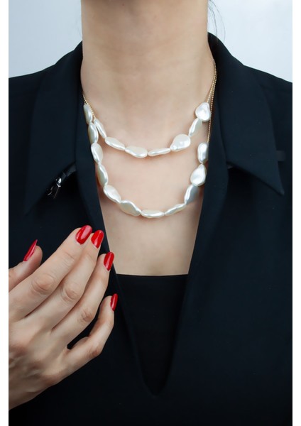 Çift Sıralı Barok Inci Kolye