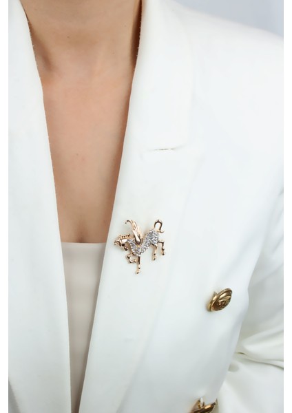 Zirkon Taşlı Unicorn Figür Broş fiyatları