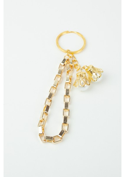 Geometrik Zincir Inci Sallantılı Anahtarlık Çanta Süsü