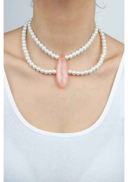 Çift Sıralı Cam Inci Kolye