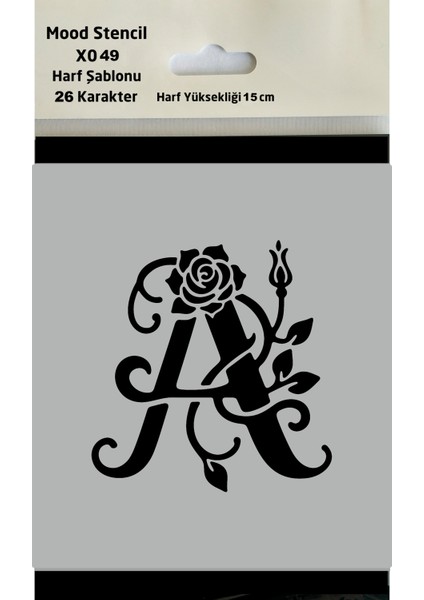 Stencil Harf Boyama Şablonu X049