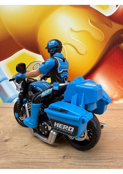Oyuncak Polis Motorsiklet Sesli Işıklı Kutulu Oyuncak Motor Adamlı Motor Mavi Polis Motoru Oyuncak indirimleri