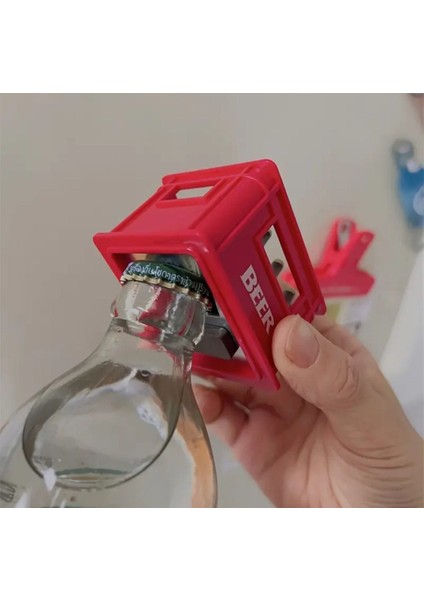 Mini Kasa Şeklinde Şişe Açacağı | Beer Tasarım | Kırmızı