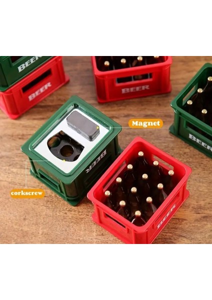 Mini Kasa Şeklinde Şişe Açacağı | Beer Tasarım | Kırmızı fiyatları