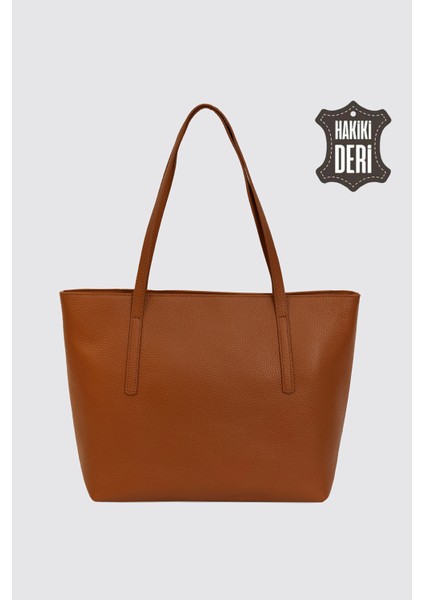 Hakiki Deri Kadın Omuz Çantası Taba SMR6425