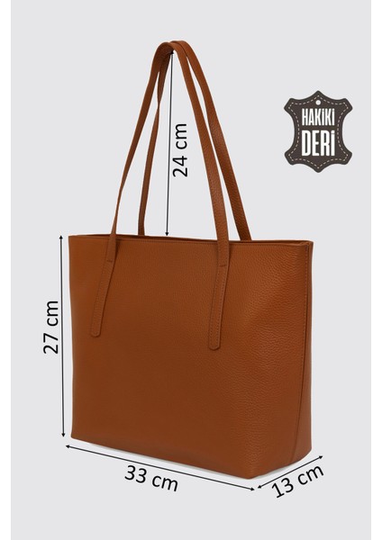 Hakiki Deri Kadın Omuz Çantası Taba SMR6425 fiyatları