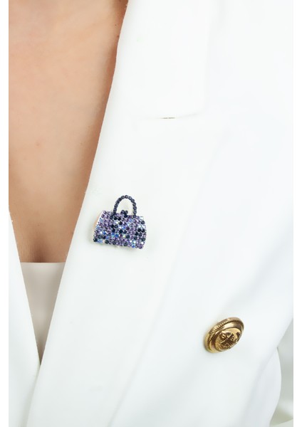 Zirkon Taşlı Çanta Şeklinde Broş modelleri