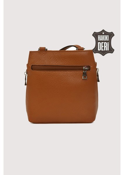 Hakiki Deri Kadın Deri Omuz Çantası Taba SMR562 modelleri