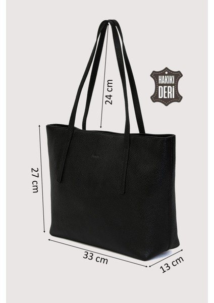 Hakiki Deri Kadın Omuz Çantası Siyah SMR6425 fiyatları