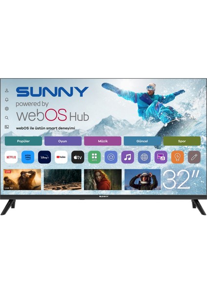 SN32HMLN-W02S 32'' 80 Ekran Uydu Alıcılı HD Ready webOS LED TV