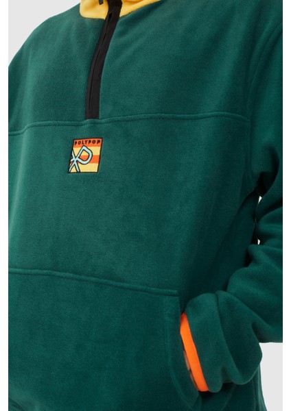 Frode Square Logo Nakışlı Polar Sweatshirt Yeşil-Sarı-Turuncu indirimleri