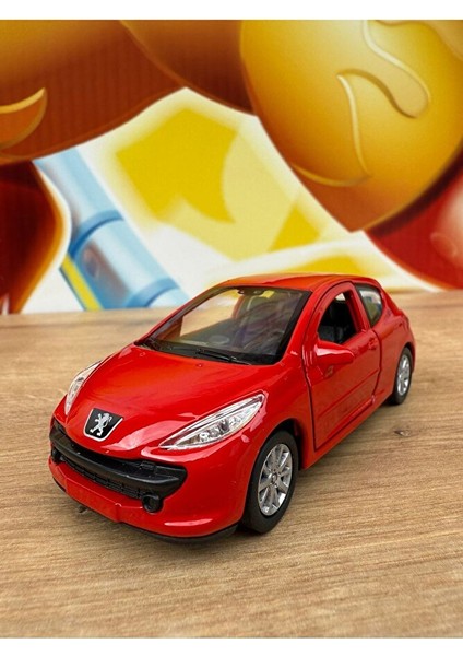 Peugeot 207 Diecast Model Araba Peugeot 207 Metal Oyuncak Araba Çekbırak 12CM