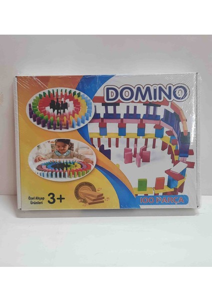 100 Parça Renkli Ahşap Domino Taşı Eğitici Oyuncak