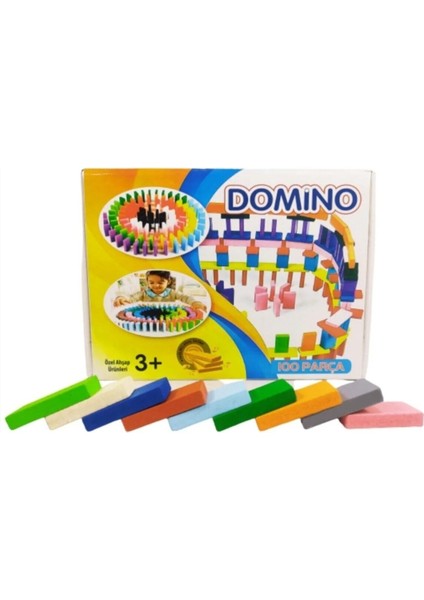 100 Parça Renkli Ahşap Domino Taşı Eğitici Oyuncak fiyatları