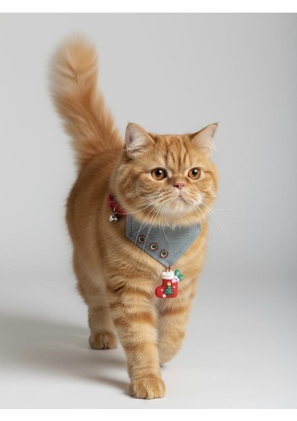 Kedi Bandanası Yılbaşı Temalı | Christmas Cat Bandana | Çorap Süs Detaylı Kedi Fuları fiyatları