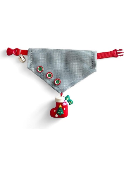 Kedi Bandanası Yılbaşı Temalı | Christmas Cat Bandana | Çorap Süs Detaylı Kedi Fuları fırsatları