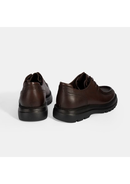 Erkek Kahve Bağcıklı Deri Klasik Ayakkabı