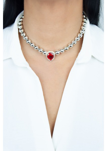 Damla Kristal Metalize Kolye