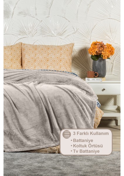 Anna Battaniye Çift Kişilik Wellsoft (180X220 Cm) Taş Rengi fiyatları