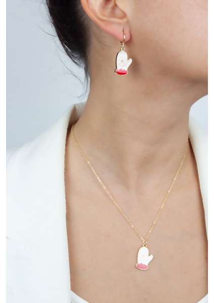 Yılbaşı Temalı Kolye Küpe Set