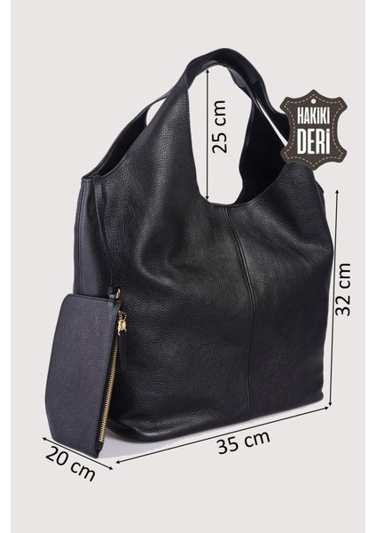 Hakiki Deri Kadın Omuz Çantası Siyah SMR9199 fiyatları
