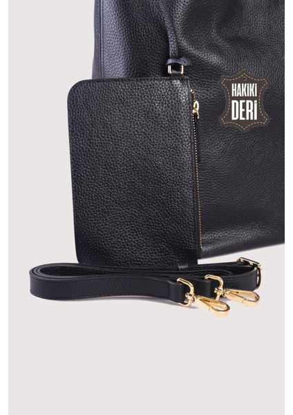 Hakiki Deri Kadın Omuz Çantası Siyah SMR9199 modelleri