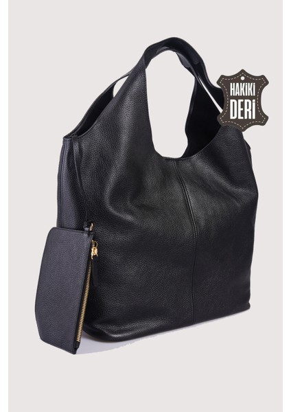 Hakiki Deri Kadın Omuz Çantası Siyah SMR9199 indirimleri