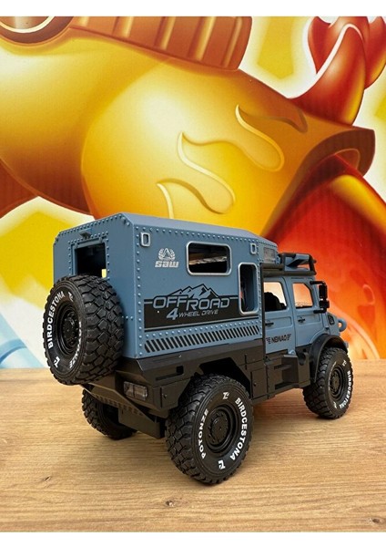 Lüks Sürtmeli Sesli Işıklı Müzikli Off Road Aracı Arazi Aracı Lüks Oyuncak Karavan 18CM fiyatları
