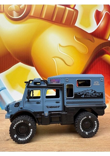 Lüks Sürtmeli Sesli Işıklı Müzikli Off Road Aracı Arazi Aracı Lüks Oyuncak Karavan 18CM fırsatları