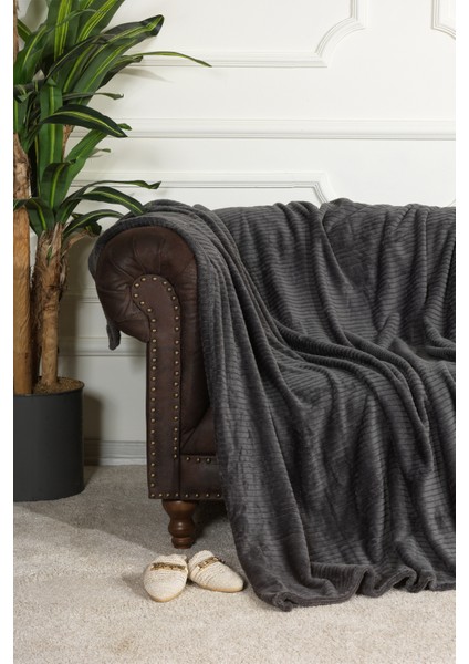 Anna Battaniye Çift Kişilik Wellsoft (180X220 Cm) Antrasit fırsatları