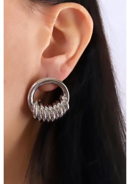 Tasarım Çelik Halka Küpe